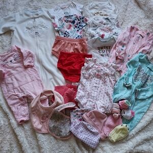 Bundle (23 Pcs) Newborn Baby Girl Everyday Wear Grandma's House